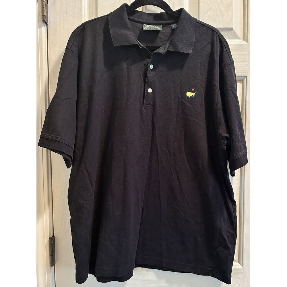 Masters SS Black Polo‎ Shirt with Masters Logo Embroidered on Chest SZ XL